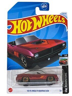Hot Wheels 70 Plymouth Barracuda Muscle Car Red HW Roadsters 1:64 Diecast
